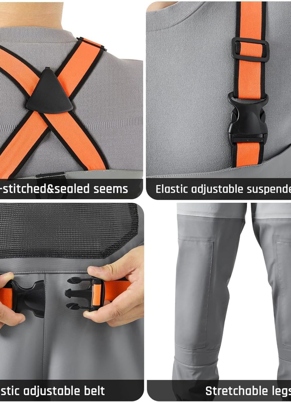 Fishing Waders for Men Waterproof Breathable Chest Wader with Insulated Stockingfoot for Fly Fishing, Hunting, Wading - Image 7