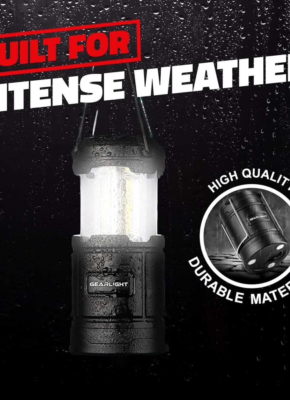 GearLight Camping Lantern - 2 Portable LED Battery Powered Lantern with Magnetic Base and Foldable Hook for Emergency Use or Campsites, Essential Hurricane Survival Kit with Batteries - Image 9