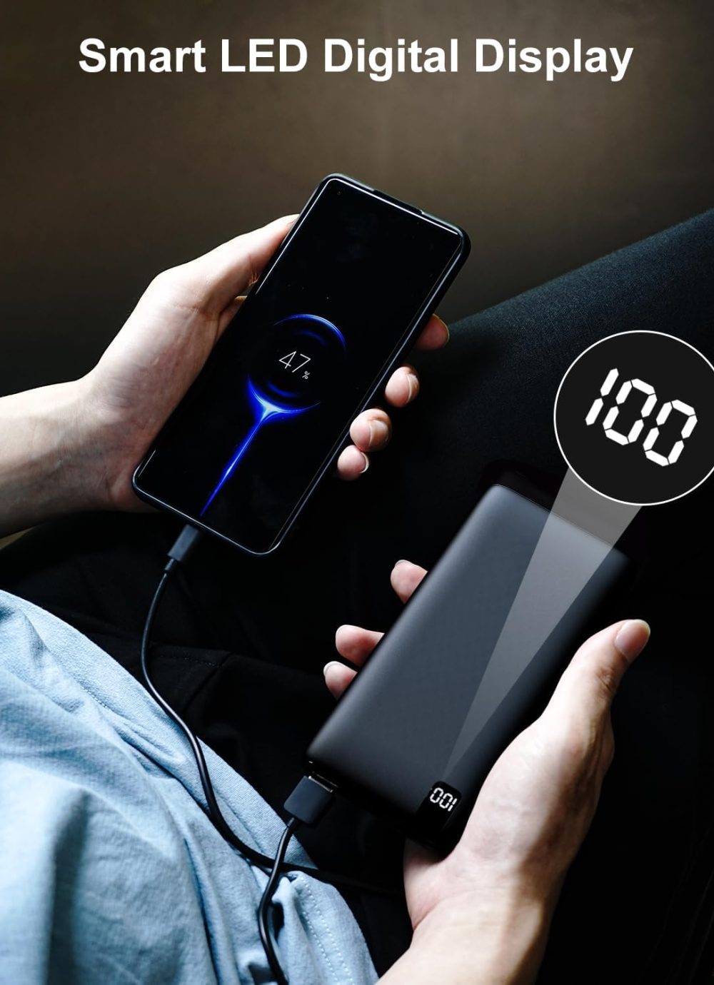 IXNINE Power Bank 26800mAh Portable Charger, 22.5W Fast Charging PD QC 3.0 Compact External Battery Pack with LED Display and 4 USB Outputs for Cellphone Tablet - Image 5